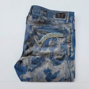 New Men's ROBIN'S JEAN sz 44 Swarovski Crystals Straight Jeans